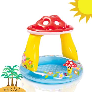 Imagem de Piscina Inflável com Cobertura Cogumelo Divertido 45L Intex