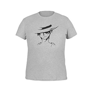 Imagem de Camiseta Estampada One Piece Luffy Camisa Masculina Cinza Tamanho:GG