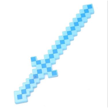 Imagem de Brinquedo Espada Pixel Minecraft 58Cm Som E Luz - Azul Nº17