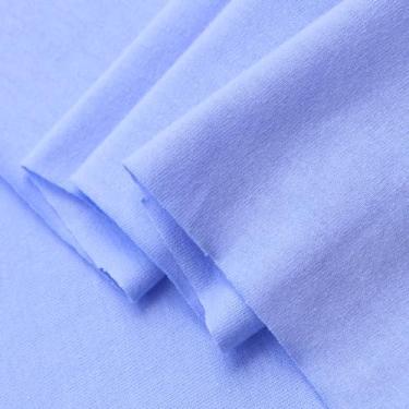 Imagem de Verão Algodão Malha Tecido Liso Roupas Bebê BJD Camiseta Manga Curta Moletom Fino (26 Azul Lago Cortado por Quinta)
