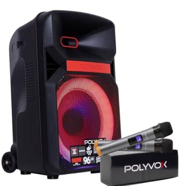 Imagem de Polyvox Caixa De Som Amplificada XC-812 Bluetooth USB 600W Com 2 Microfones Sem Fio