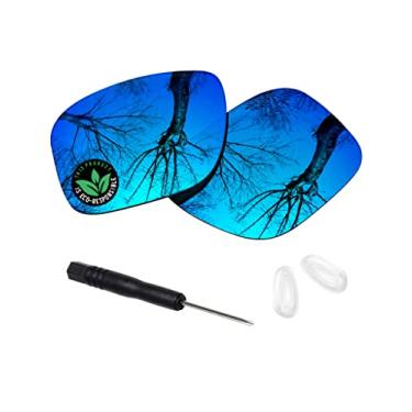 Imagem de Raydi Lentes de substituição de policarbonato e acessórios para óculos de sol Oakley Holbrook Metal OO4123 Square - Espelho azul gelo - Polarizado