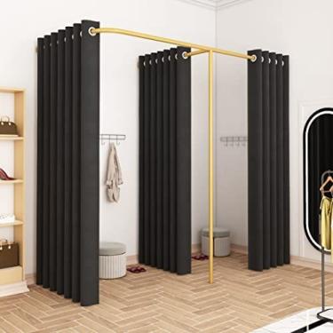 Imagem de Provador em forma de F, grande vestiário de loja de roupas com cortina divisória dupla-face, mais taxa de sombreamento, divisor de zona de privacidade para vestiários de boutiques de escritó