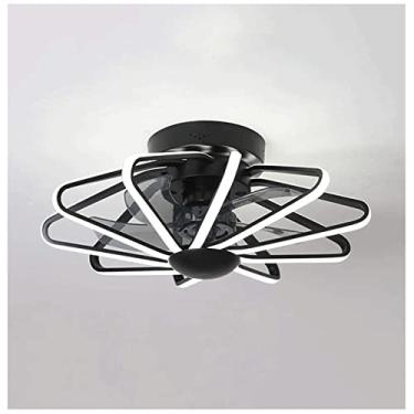 Imagem de Ventilador de Teto Ventilador de teto com escurecimento contínuo de 3 cores, ventilador de teto de baixo perfil com 5 pás ABS, lustre de LED com controle remoto Lustre