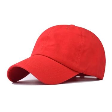 Imagem de Chapéu de algodão clássico masculino feminino boné de beisebol masculino boné de beisebol para homens boné esportivo, Vermelho, G