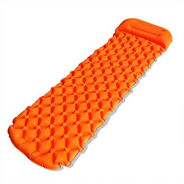 Imagem de QIROG Colchão de campismo colchão insuflável ultraleve sobrevivência ao ar livre viagens caminhadas tapete de cama sofá de ar saco de dormir - laranja