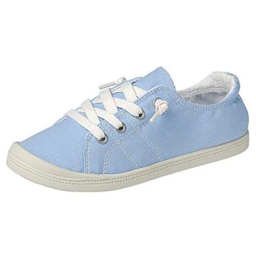 Imagem de Forever Link Comfort-01 Tênis feminino clássico sem cadarço confortável, Azul claro, 34