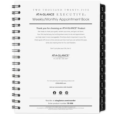 Imagem de AT-A-GLANCE Refil de agenda de agendas executivo 2025 para 70-545, semanal e mensal, 16 x 21 cm, médio (709081025)