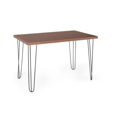 Imagem de Mesa De Jantar Retangular 4 Lugares 120x75 Base De Ferro Hairpin Noronha - Straub Web