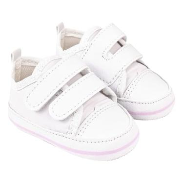 Imagem de Sapatinho Tênis Duas Pontas Menina Ano Novo Bebê Mania Direto Da Fabrica Batizado Branco Com Rosa (Branco com Rosa, BR, Bebê, Numérico, 17)