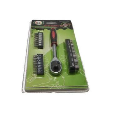 Imagem de Jogo De Chave Catraca 1/4 Sextavado + Bits Jogo 23 Peças