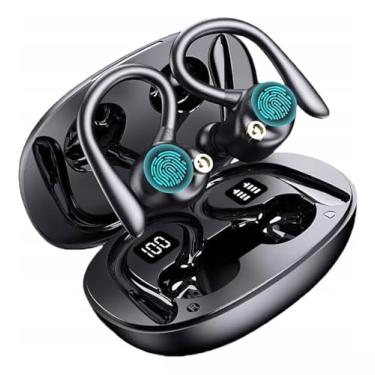 Imagem de Fones de ouvido sem fio, Bluetooth 5.3, fone de ouvido estéreo Hi-Fi, tela de LED, chamadas claras com microfone, cancelamento de ruído, controle de toque, IP7 à prova d'água, esporte, esporte