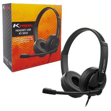 Imagem de Headset Corporativo Ktrok KT-3033, USB, Driver 40mm, Omni Direcional, Cancelador de Ruído