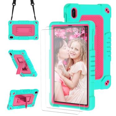 Imagem de FIEWESEY Capa para tablet Walmart Onn 20.3 cm Gen 4 2024 modelo com 2 peças protetoras de tela, capa de ombro resistente à prova de choque infantil para Walmart Onn 8 2024 Modelo: 100135923