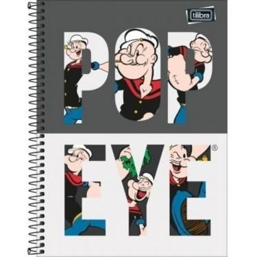 Imagem de Caderno Espiral Capa Dura Universitário 10 Matérias Popeye 160 Folhas Tilibra