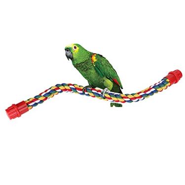 Imagem de Poleiro de papagaio, brinquedos de balanço de corda de escalada colorida de papagaio Suporte de papagaio, brinquedo de haste de moagem de escalada confortável para papagaios para (M)