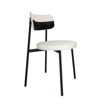 Imagem de Cadeira Kyta Fixa com 4 Pés 50 X 44,7 X 83,8 Cm com 1 Unidade Palha/Preto