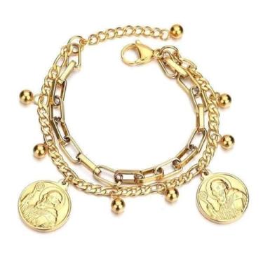 Imagem de Pulseira Feminina São Bento Banhada a Ouro 18K em Aço Cirúrgico 316L, Ajustável, Proteção Espiritual, Fé Cristã, Afasta Energias Negativas e Inveja, Semijoia de Luxo – Acompanha Bolsa de Veludo