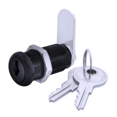 Imagem de FJM Security 9100A-BLK-KD Disco Tumbler Cam Lock com cilindro de 1-3/8" e acabamento preto, com chave diferente