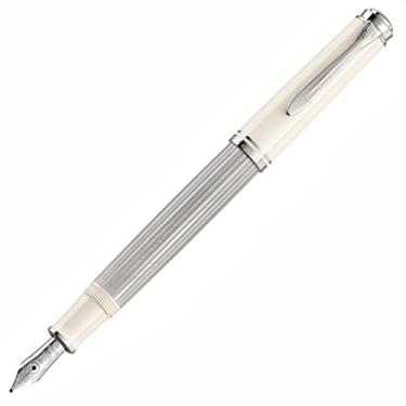 Imagem de Pelikan Caneta-tinteiro Souverän M405, ponta média, prata/branca, 1 cada (815529)