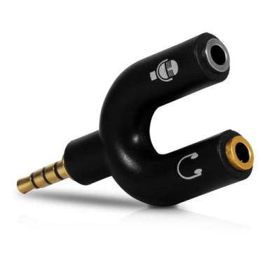 Imagem de Cabo Adaptador P3 Para Fone Microfone P2 Macho X 2 P2 Fêmea - Lelong