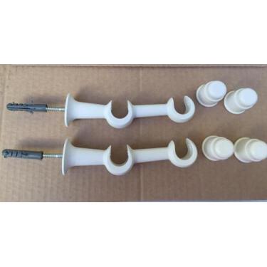 Imagem de Suporte Cortina Varão Duplo 19/19MM 2 UN C/ Ponteira Branco - Cortesia