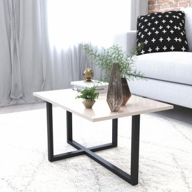Imagem de Mesa de Centro Girassol Retangular Pés de Ferro - Off White - Nosso So