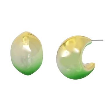 Imagem de Steve Madden Brincos femininos de argola gordinha gradiente, One Size, Plástico, Sem pedra preciosa