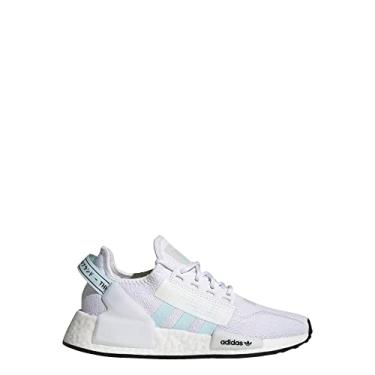 Imagem de adidas Tênis masculino NMD R1 V2 GS tamanho 6, cor: branco/céu claro, Branco/céu claro, 19