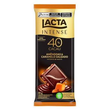 Imagem de Chocolate Lacta Intense Nuts 40% Cacau Amêndoas e Caramelo Salgado 85g