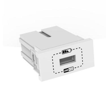 Imagem de Módulo USB Carregador Branco Beleze Enerbras, Branco