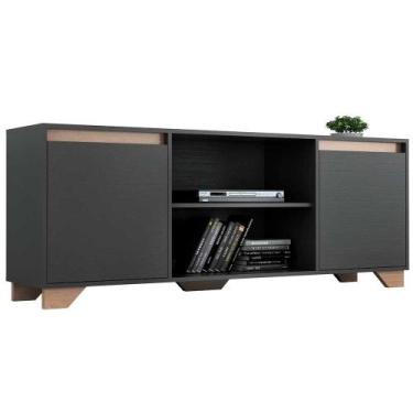 Imagem de Rack Benevello Em MDP Fosco 2 Portas 3 Prateleiras Quiditá, Grafite co