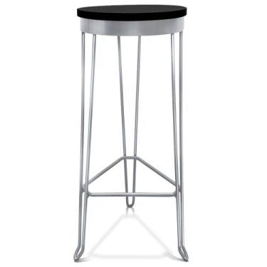 Imagem de Banqueta Alta Banco Guatemala Estilo Industrial - Prata/Preto - Genus 