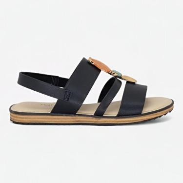Imagem de Sandalia Modare Ultra Conforto Ortopedica Feminina Rasteira, Preto, 35
