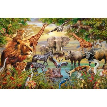 Imagem de Painel de Lona Safari Savana Lagoa - Fabrika de Festa, 100x070cm