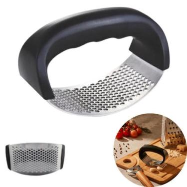Imagem de Espremedor Amassador Triturador De Alho Manual Cozinha Inox