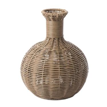 Imagem de UxicRuya Vaso de Flores Artificial Planta Titular Rústico País Plantas Vaso de Flores Cesta para Mesa Sala Estar Estante Decoração, Estilo B, Tamanho real