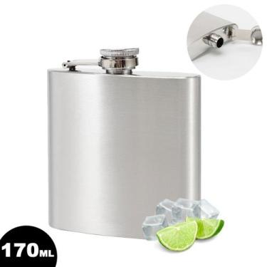 Imagem de Cantil de bolso Porta Bebidas Whisky Vodka Inox 170ML 6 OZ - Golden Ri