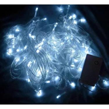 Imagem de Cordão 100 Led Fixo Branco Frio Fio Transparente 127v - V8