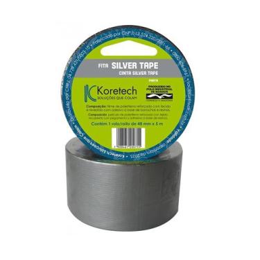 Imagem de Fita Adesiva Silver Tape Cinza Multiuso Tecido 48MM x 5 M - Koretech