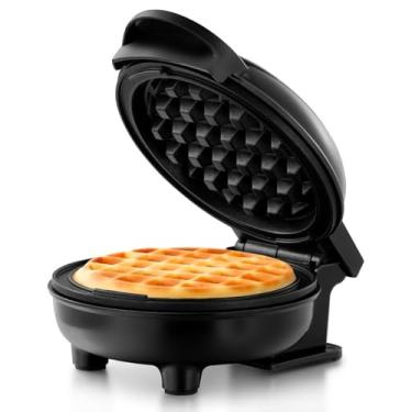 Imagem de Holstein Housewares Máquina de waffle pessoal/mini, revestimento antiaderente, preto - waffles de 10 cm em minutos, ideal para café da manhã, brunch, almoço ou lanches