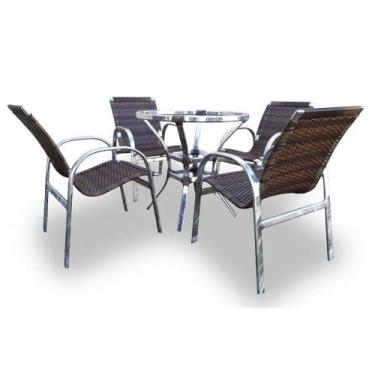Imagem de Conjunto de Fibra Sintética Lotus - 4 Cadeiras + 1 Mesa - Casa N