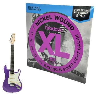 Imagem de Encordoamento calibre 09 para guitarra Daddario EXL 120-B + 1 corda - 