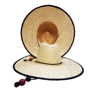Imagem de Chapéu de Palha Artesanal Unisex Aba 9 cm - Pierside Surf, 13 cm