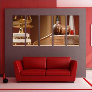 Imagem de Quadro Decorativo Escritório De Direito Advocacia Mosaico 5 Peças GG1 