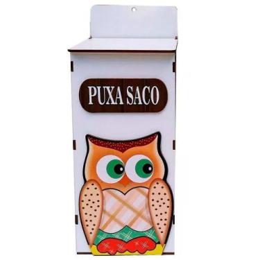 Imagem de Suporte com Dispenser Puxa Saco de Parede Decor - Coruja - Retrofenna 