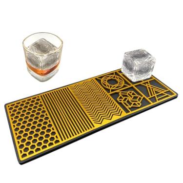 Imagem de opsadogha Máquina de gelo – Bandeja de gelo transparente moderna com carimbos para coquetéis e bourbon - 5 segundos por lado