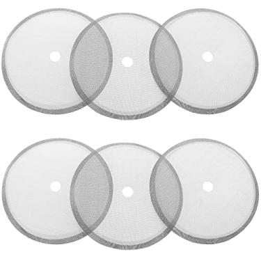 Imagem de MTQY 6 peças de tela de filtro de substituição para prensa francesa, 9,7 cm com furo de 0,9 cm, malha de filtro de café de aço inoxidável para cafeteiras francesas