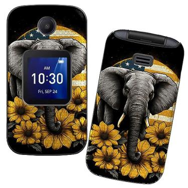 Imagem de RWUTYTIUL Capa para celular Alcatel Go Flip 4 / TCL Flip Pro com película de vidro temperado, camada dupla, antiarranhões, à prova de choque, capa de textura de grade fina para mulheres e homens,