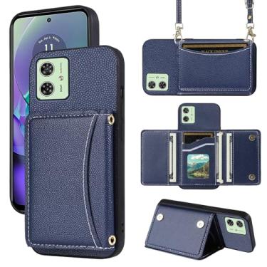 Imagem de Furill Capa de telefone para Motorola Moto G54 5G capa carteira com alça de ombro transversal e suporte de couro para cartão de crédito bolsa flip bolso fino suporte celular acessórios G 54 2023